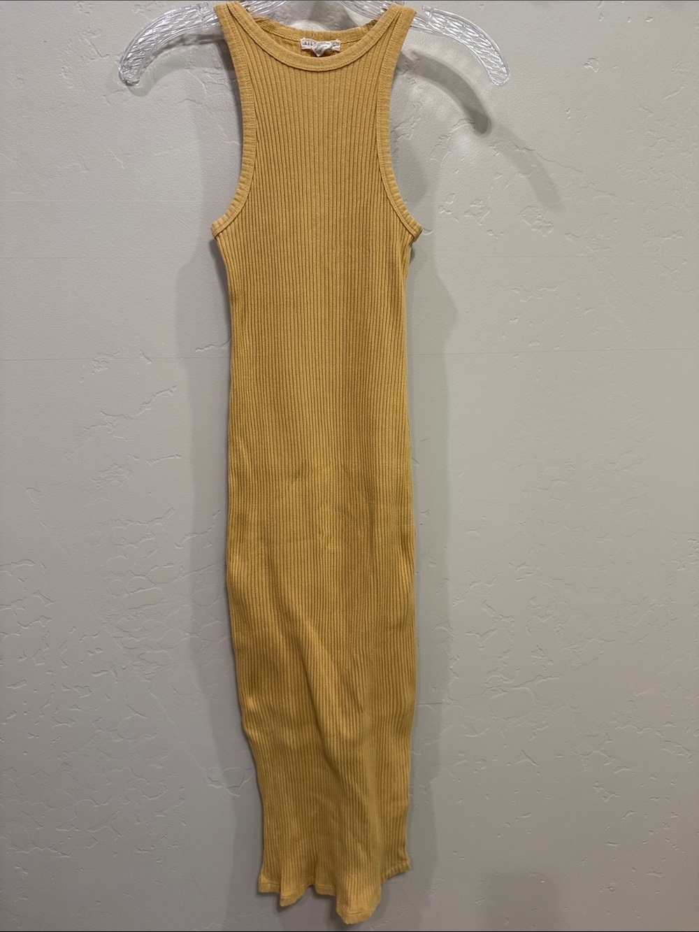 Billabong women’s Ribbed Tank dress One-Piece in Mustard Yellow